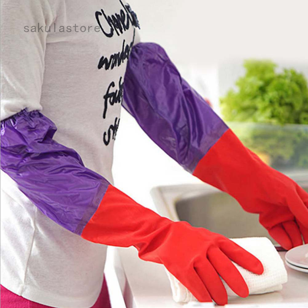 Aixingyun Non-Slip Household Laundry Kitchen Cleaning Gloves Dishwashing Rubber Gloves Reusable PU Waterproof Latex Gloves 
