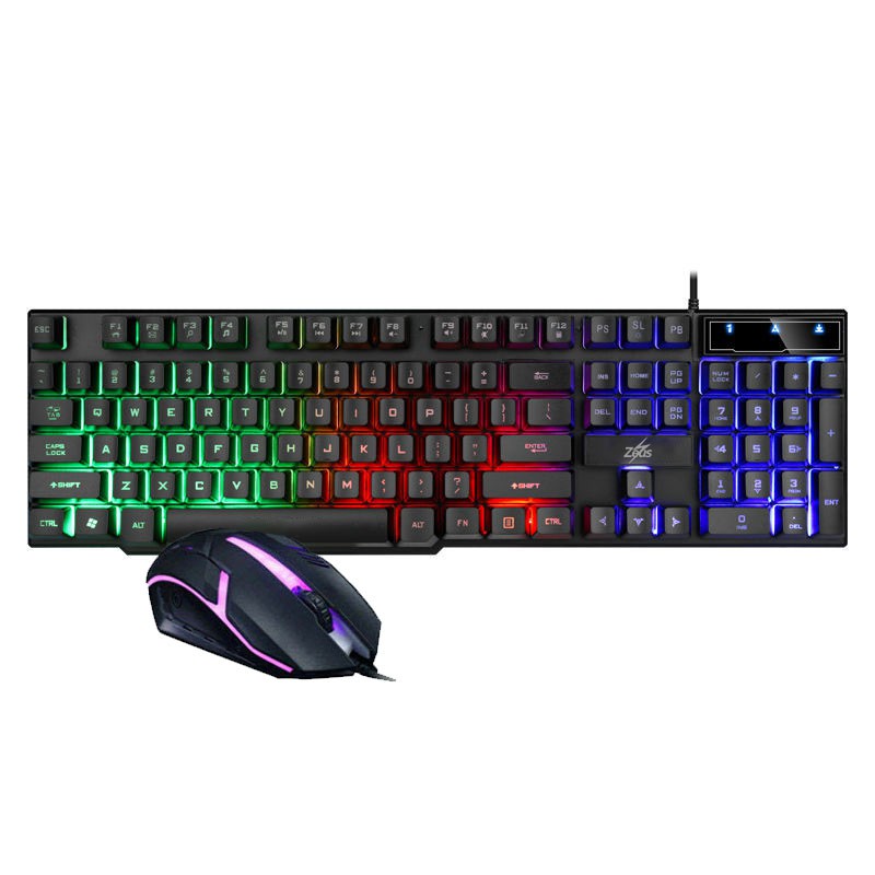 Zeus K001 LED( Amazing Swiftness ）Gaming Keyboard And Mouse Bundle ( Black + LED Edition
