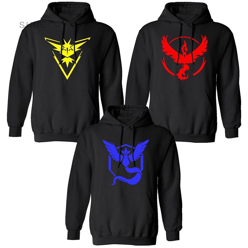 Pokemon Go Team Valor Team Instinct Team Mystic Logo Pullover Hooded Sweatshirt Shopee Philippines