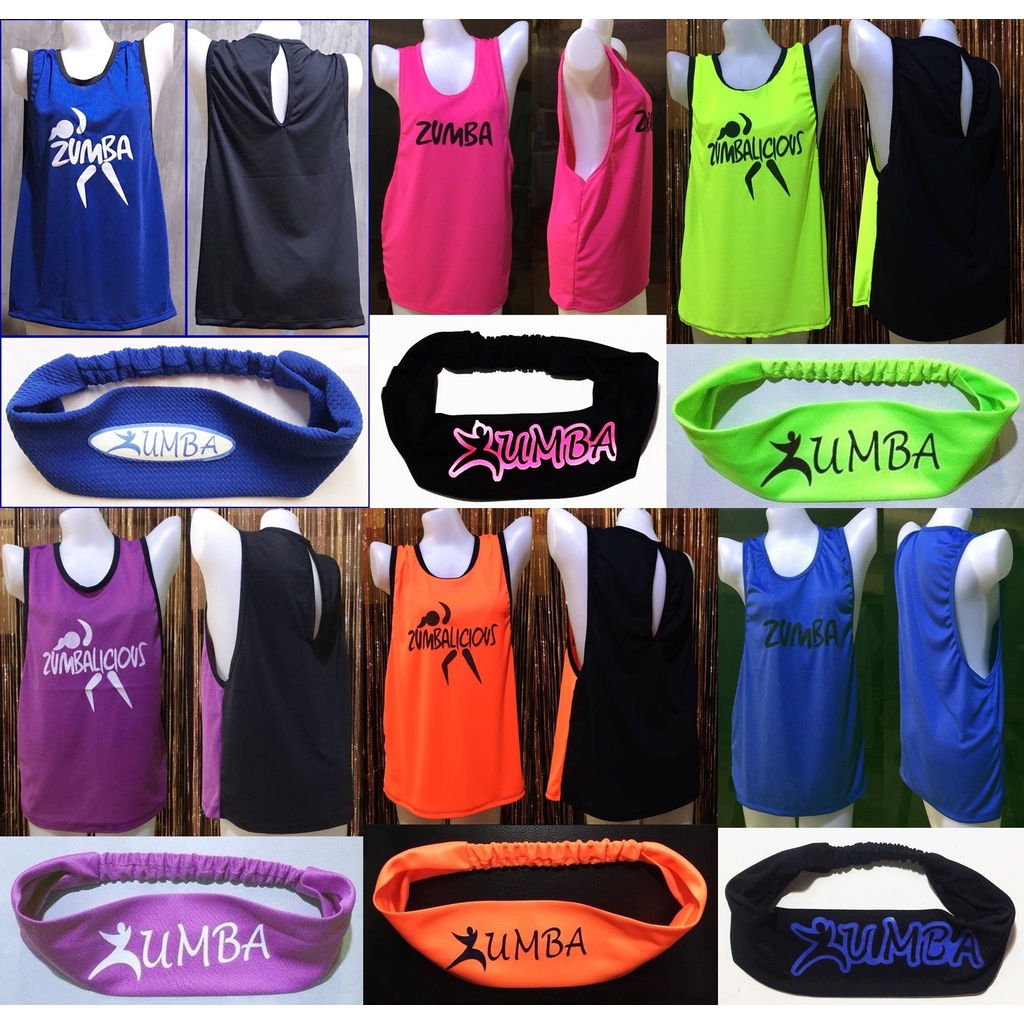 BUNDLES ZUMBA TOPS AND HEADBANDS SET Shopee Philippines