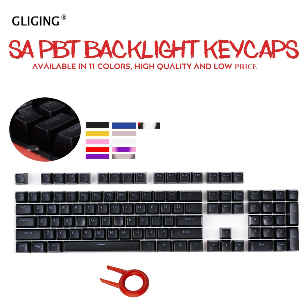 87 Keys 87//104 Keys Pulse PBT Translucent Backlit Keycap Keyset ANSI Layout OEM Profile for Cherry MX Mechanical Gaming Keyboard