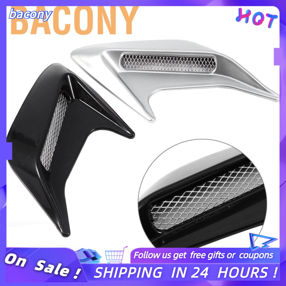 [Ready Stock] Bacony 2x Car Decorative Air Scoop Flow Intake Hood Vent