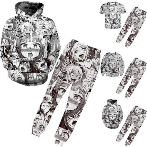 3D Hoodie cosplay T-shits Ahegao Anime Face Hentai Manga Suit Set for Men  Women | Shopee Philippines