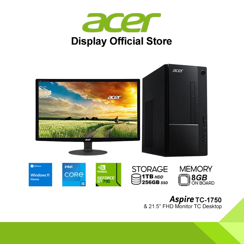 Acer Aspire TC1750, 21.5'' FHD, Intel i512400, 8GB RAM, 1TB HDD
