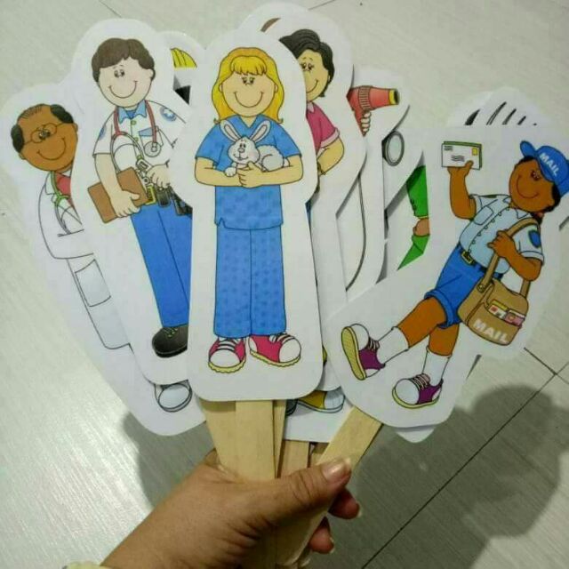 Community Helpers Stick Puppets