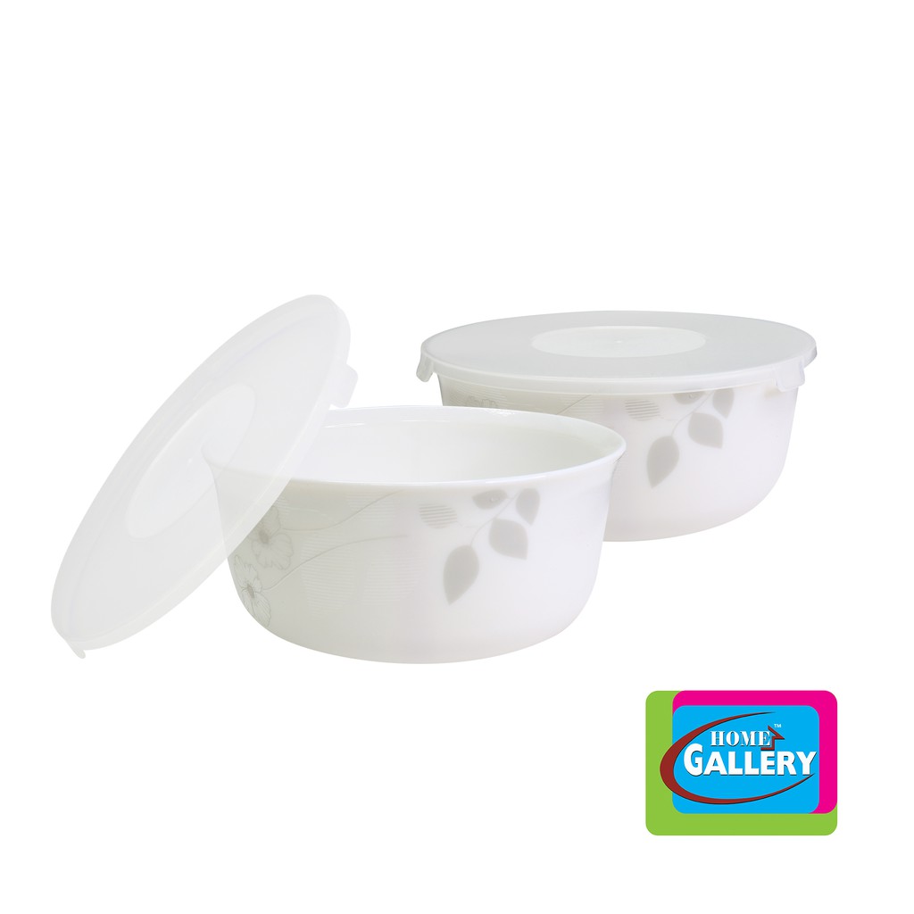 Home Gallery Opal Glass Salad Bowl with PP Lid 6.5" 2pcs Shopee