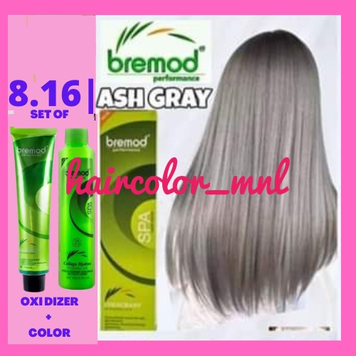 Bremod 8.16 Ash Gray Hair Color Set With Oxidizer (100Ml) | Shopee  Philippines