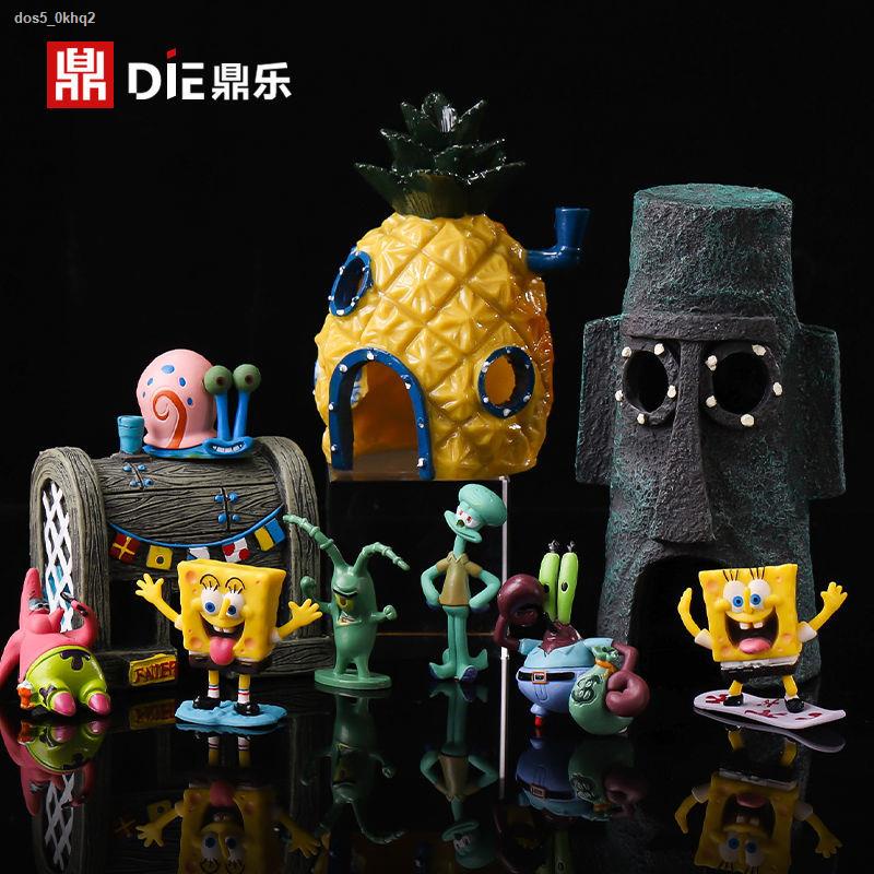NEW♤✹Pie big star crab boss hand-made ornaments pineapple house model SpongeBob SquarePants car orna #10