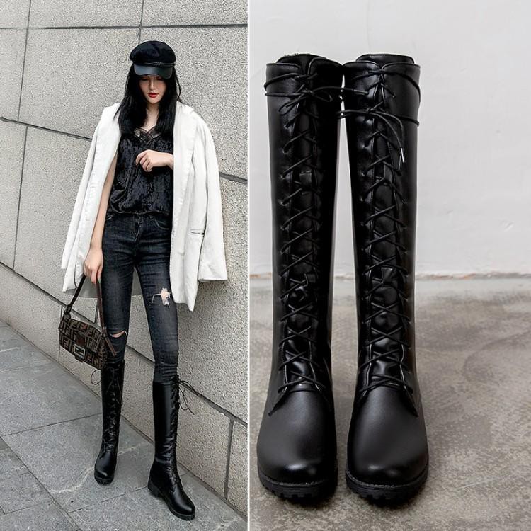 over the knee boots lace up front