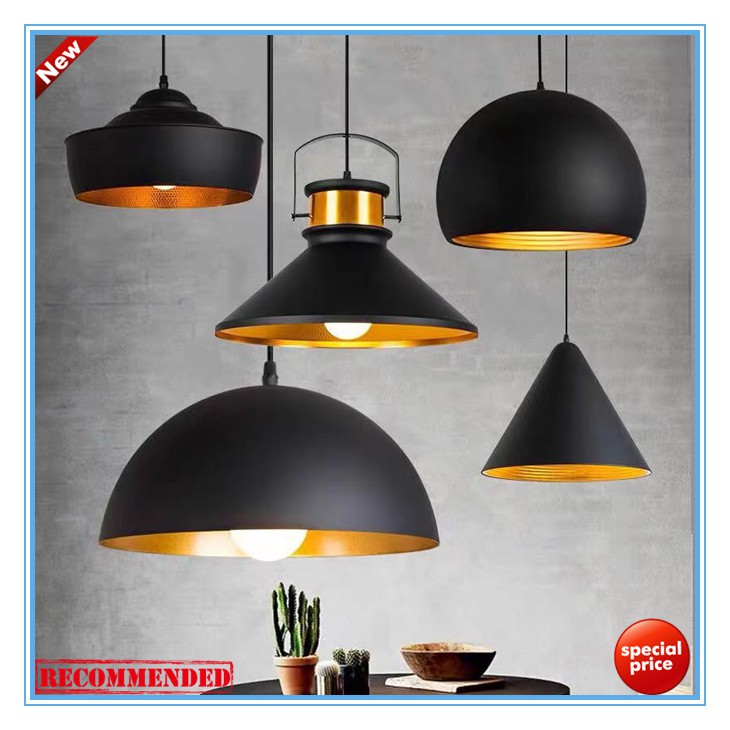 Neat retro minimalist ceiling chandelier lampshade industrial black iron chandelier E27 restaurant h