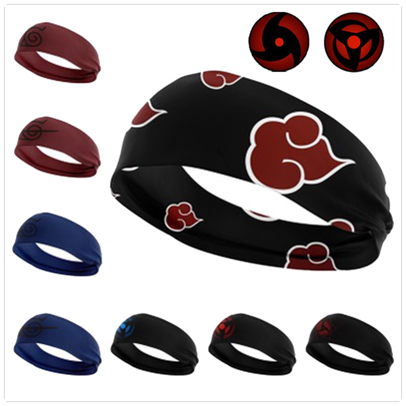 Anime Naruto Stretchy Sports Headbands 3D Printed Akatsuki Cloud ...