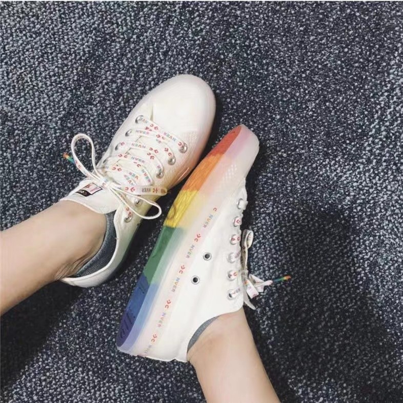 Converse All Star Converse Color jelly bottom rainbow low tube canvas shoes  165613C | Shopee Philippines