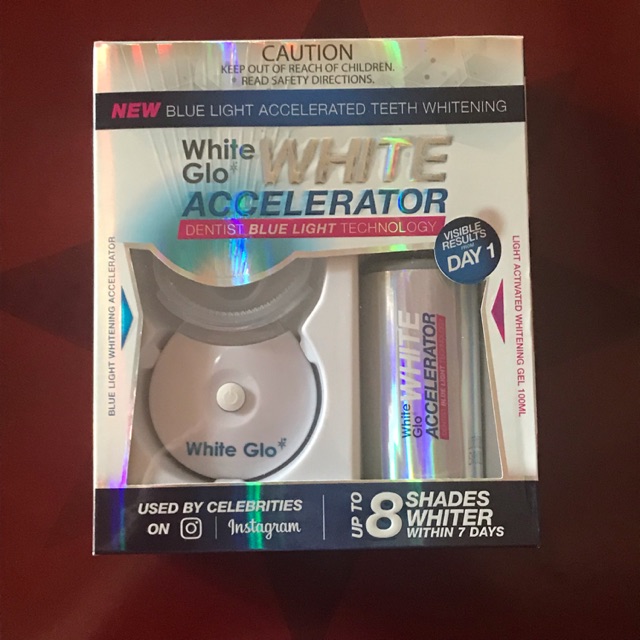 white glo accelerator blue light teeth whitening 1 kit review