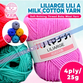 Yia Lili A 4Ply Milk Cotton Yarn Crochet Soft Knitting Wool Thread Baby Liliarge 25G