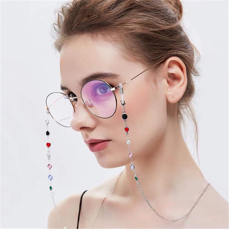 Summer Reading Glasses Chain for Women Metal Sunglasses Cords Casual Pearl