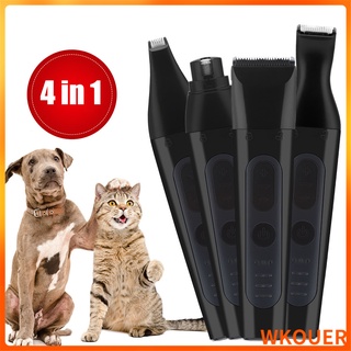 4 in 1 Professional Dog Nail Grinder Hair Clipper Multifunctional 3 Speeds USB Rechargeable Electric Pet Paws Trimmer Grinder with Limit Combs Painless Hair Grooming Trimming
