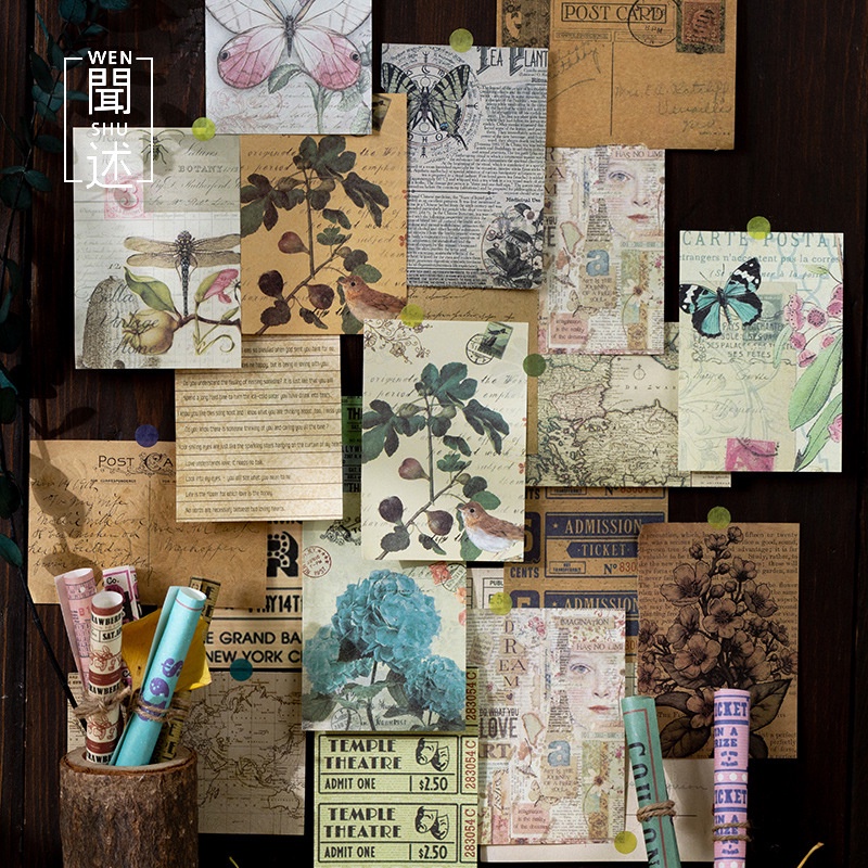 40 Pcs Scrapbook Paper Vintage Journaling Scrapbooking Supplies Craft