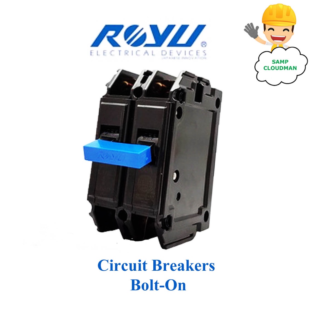 Royu Circuit Breakers Bolt-On 15A 20A 30A 40A 2 Pole 230V Screw Type ...