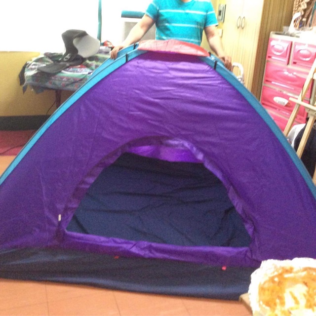 purple camping tent