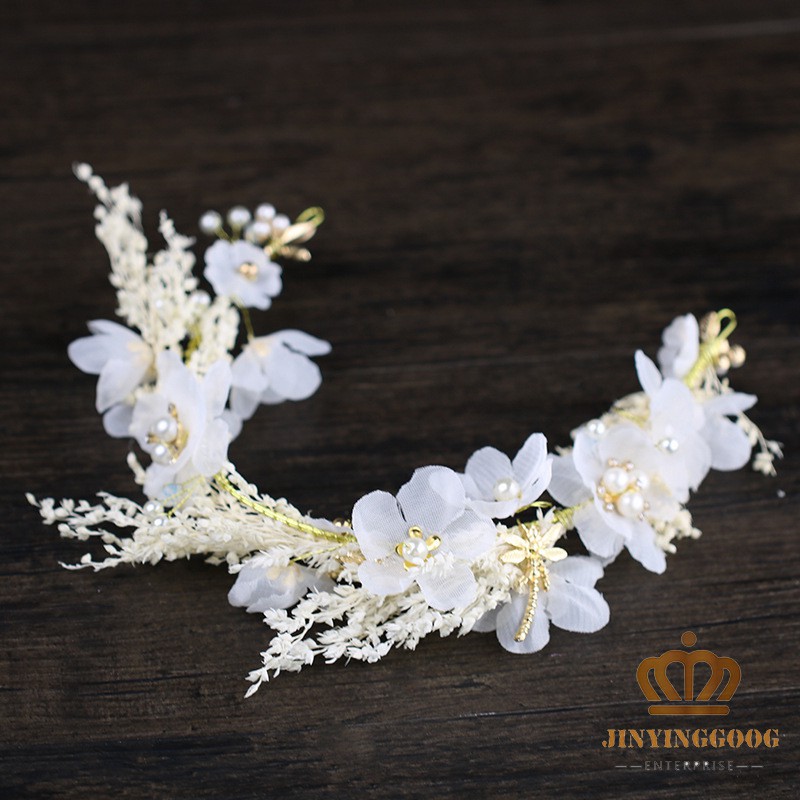 all white flower crown