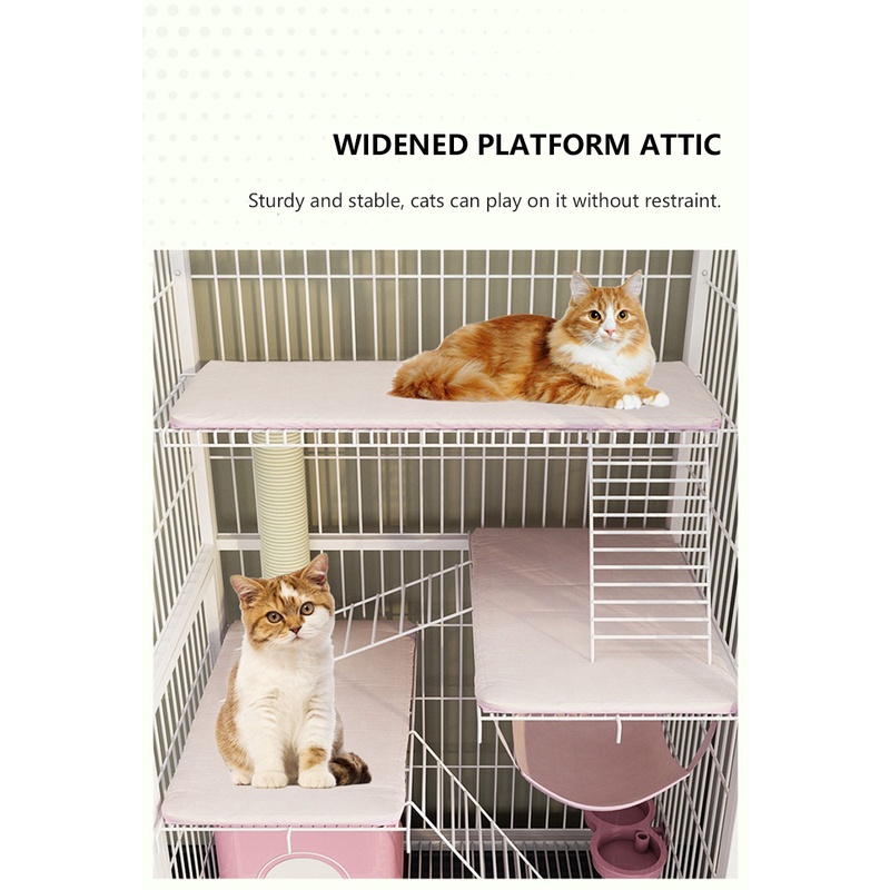 Cat Cage Villa large free space household cat cage indoor three-layer cat house with toilet #5