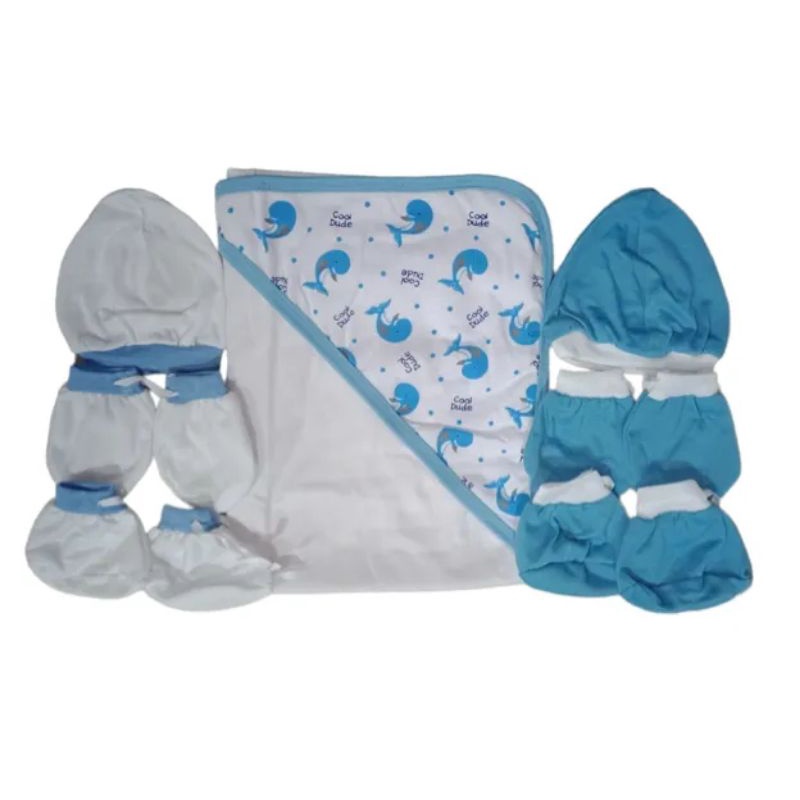 Pranela Cotton Blankent with Gloves Booties Bonnet/Infants/Newborn ...