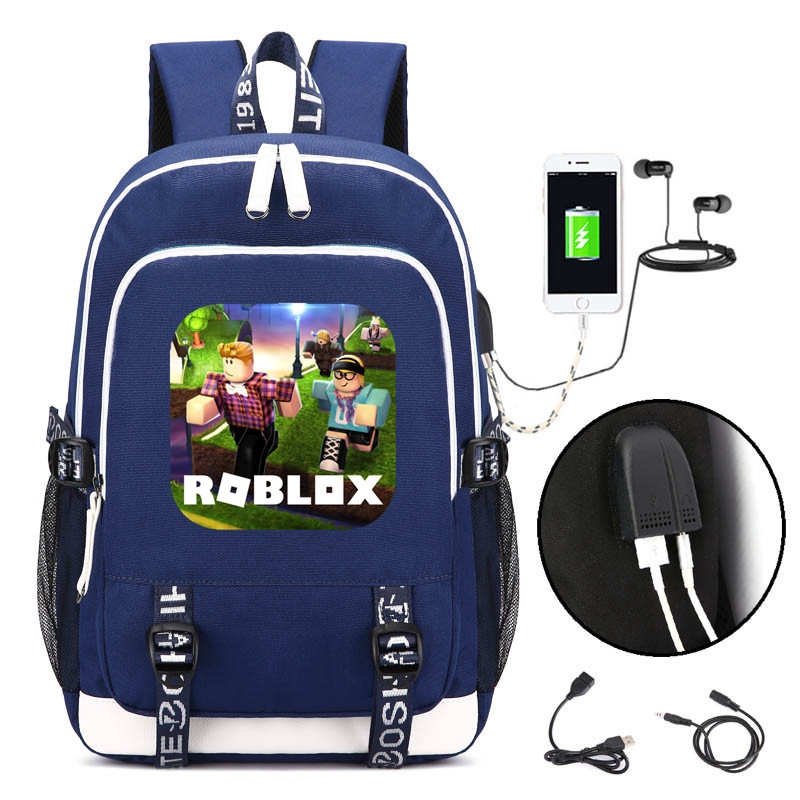 Roblox Usb Oxford Cloth School Bag Backpack Computer Bag Shopee - fy roblox diamond plaid canvas student backpack casual bag