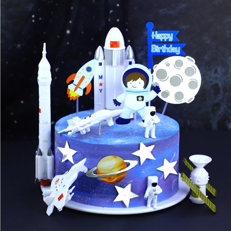 Cake Topper Astronaut Spacecraft Cake Topper Birthday cake topper ...