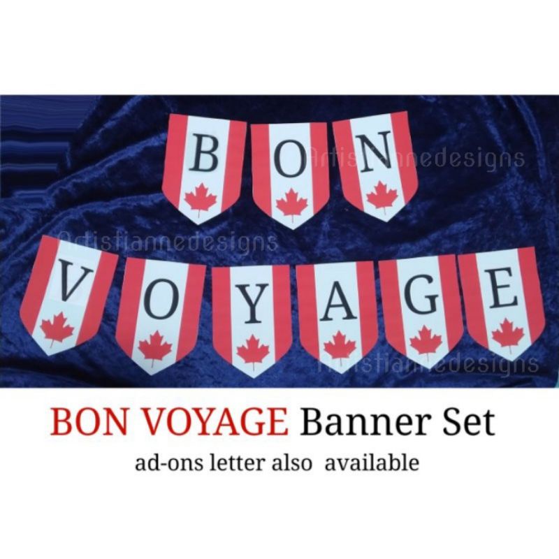 BON VOYAGE Banner Set Canadian Flag Red White American Flag Ireland Shopee Philippines