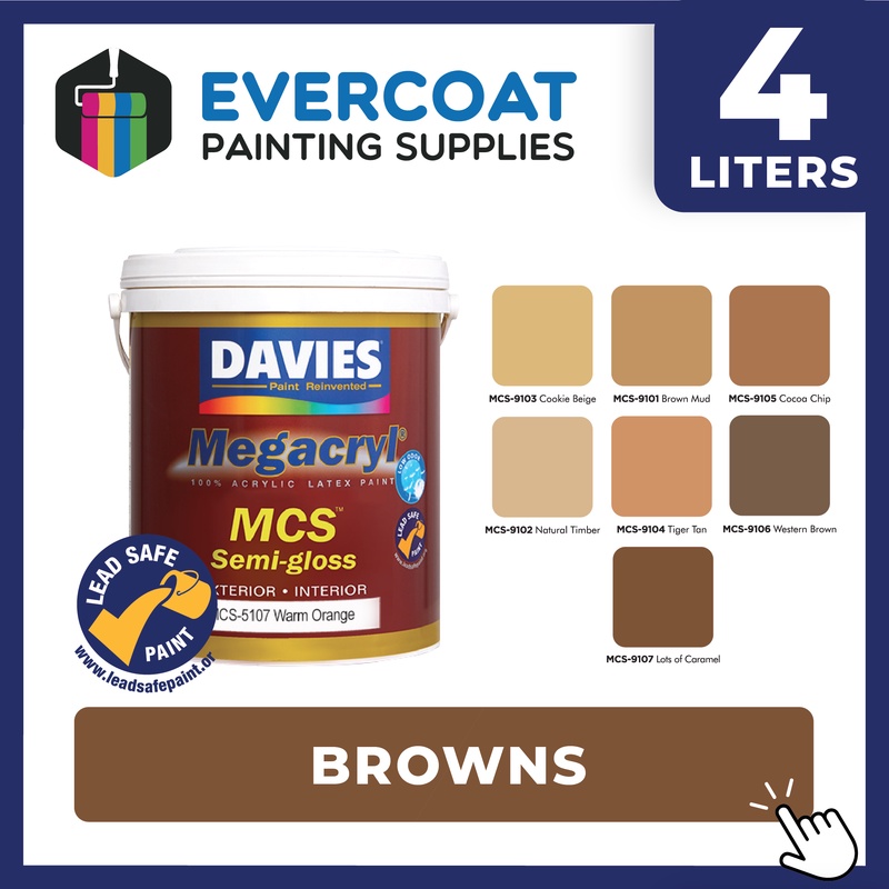 Davies Paints Megacryl SemiGloss 4Liters (Browns) Shopee Philippines