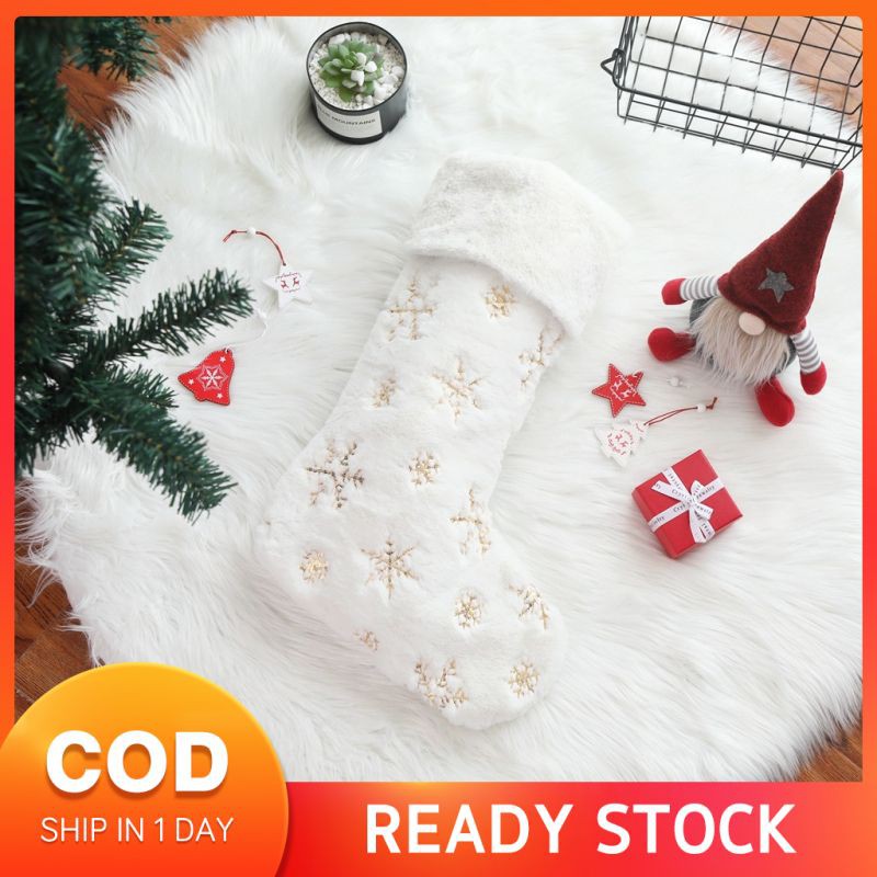 Cod In Stock New Christmas Stocking Christmas Ornaments Super Soft Christmas Stocking Candy Bag Gift Bag Wall Decoration Pendant New Shopee Philippines