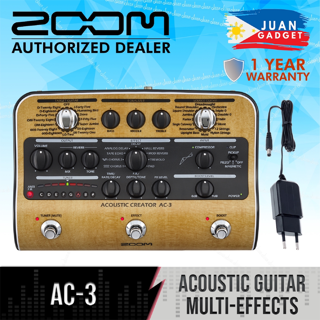 Zoom AC-3 Acoustic Creator - Enhanced Direct Box | Shopee Philippines
