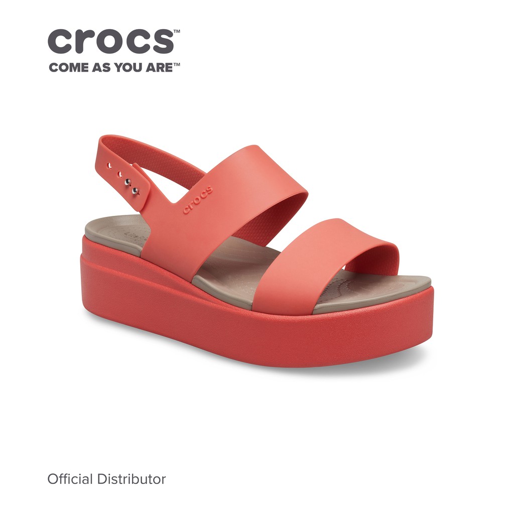 crocs brooklyn low wedge orange