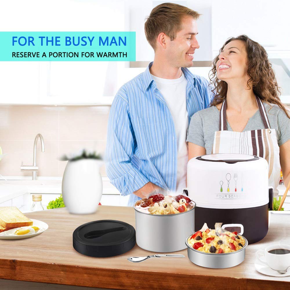STV Portable Electric Lunch Box 1 3L 2Layers Small And Leakproof Food 