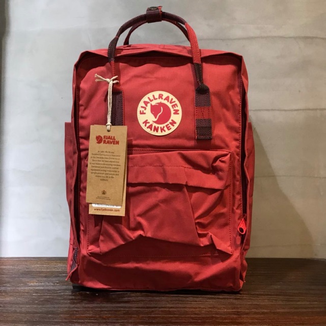 fjallraven deep red random blocked