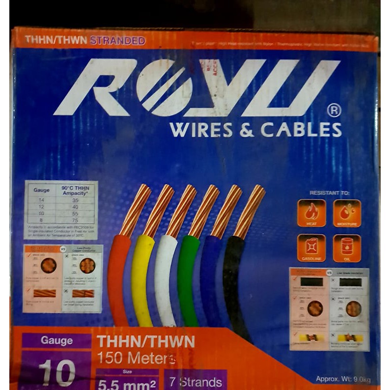 Royu THHN Electrical Wire Stranded per BOX/150mts Shopee Philippines