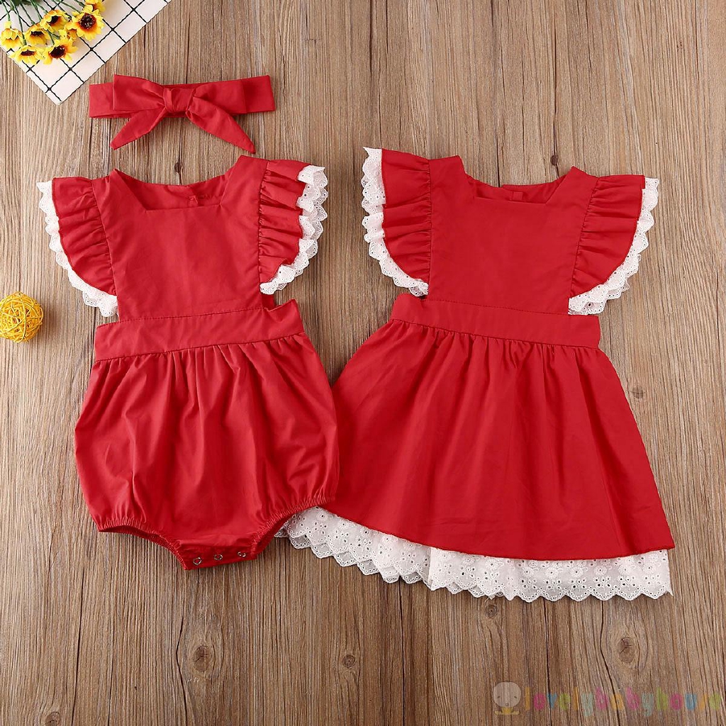 big girl and little girl matching dresses