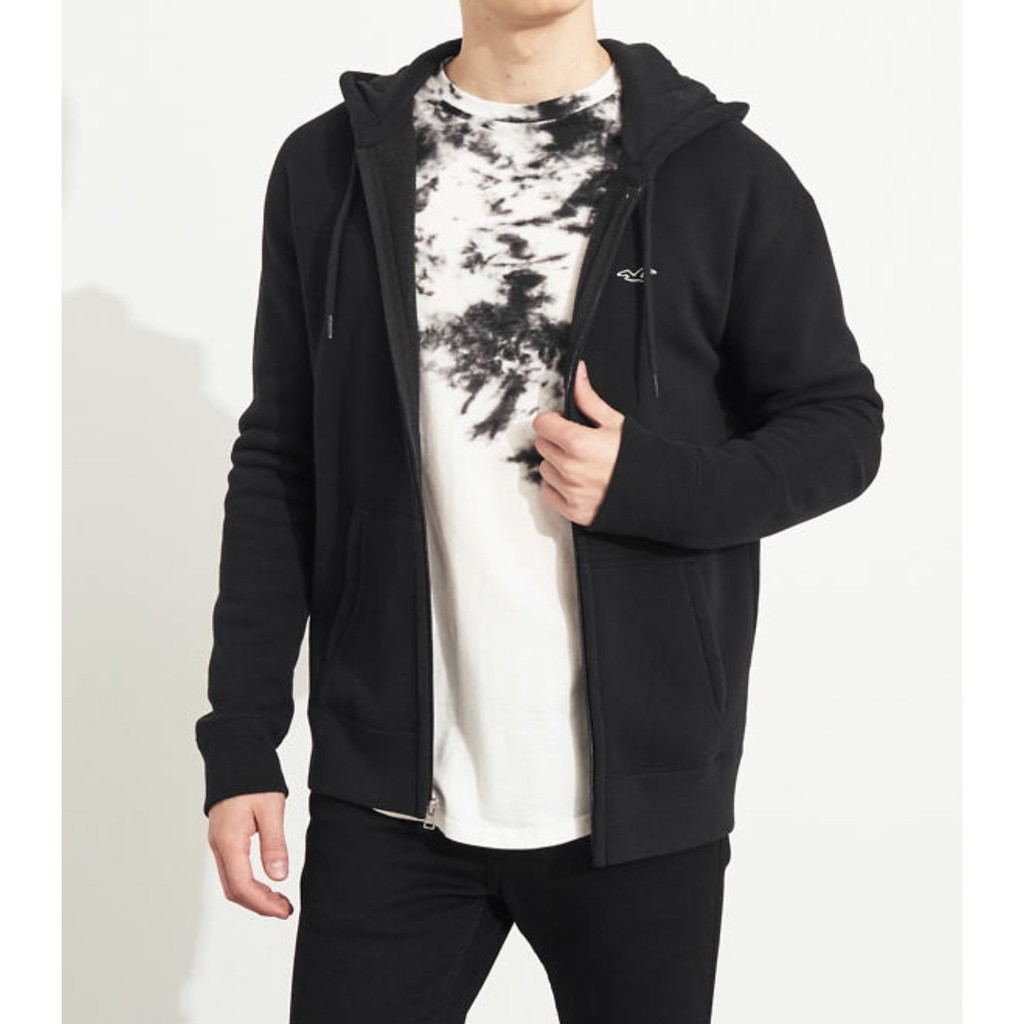 hollister full zip icon hoodie