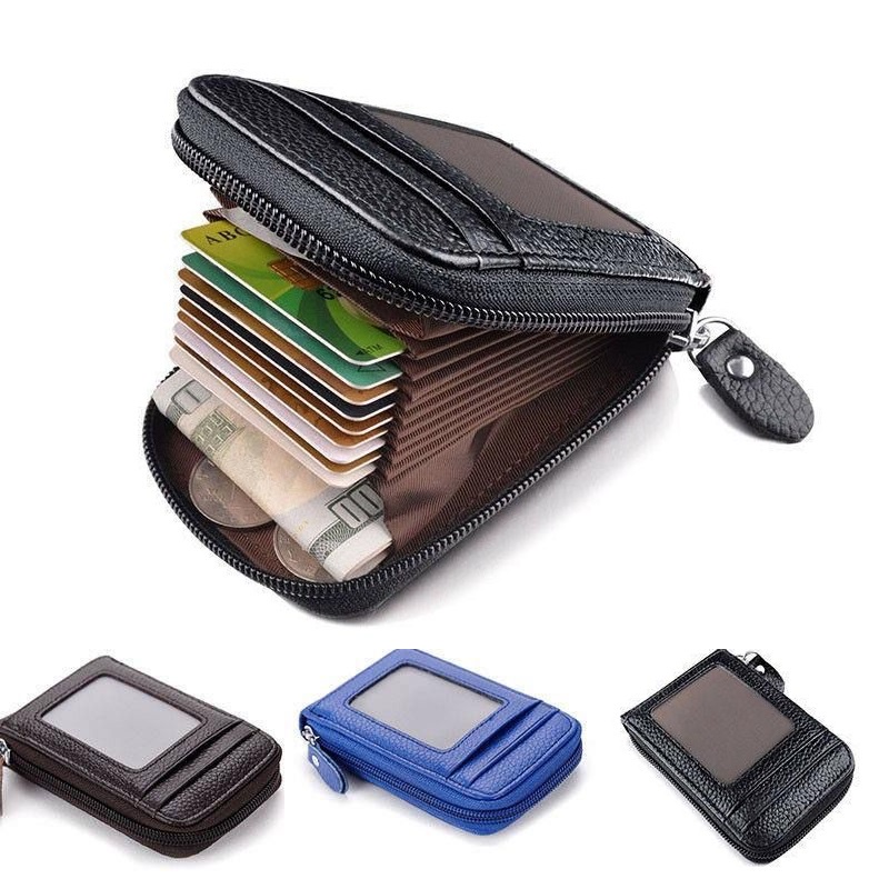 Pocket Size Leather Wallet Credit Card Holder Coin Purse | Shopee ...