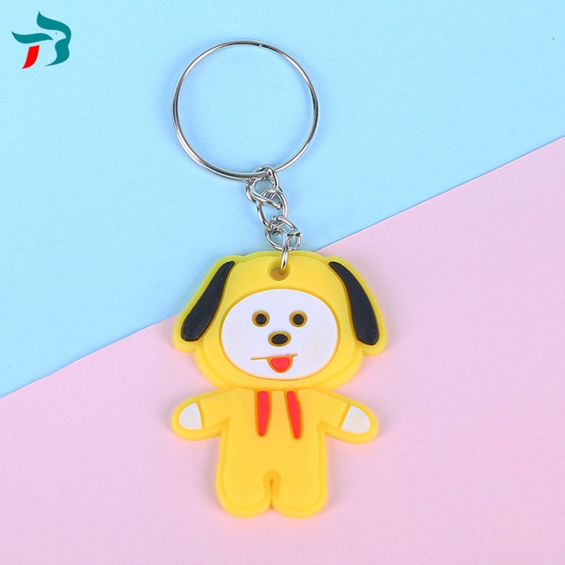 Korea Creative Schoolbag Silicone Cartoon Soft Plastic Pvc Keychain Small Gift Pendant AccessoryBT