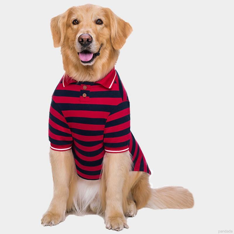 【In Stock】Pet Clothes Thin Section Akita Labrador Golden Retriever Fat Dog Wide Strip T-Shirt #8