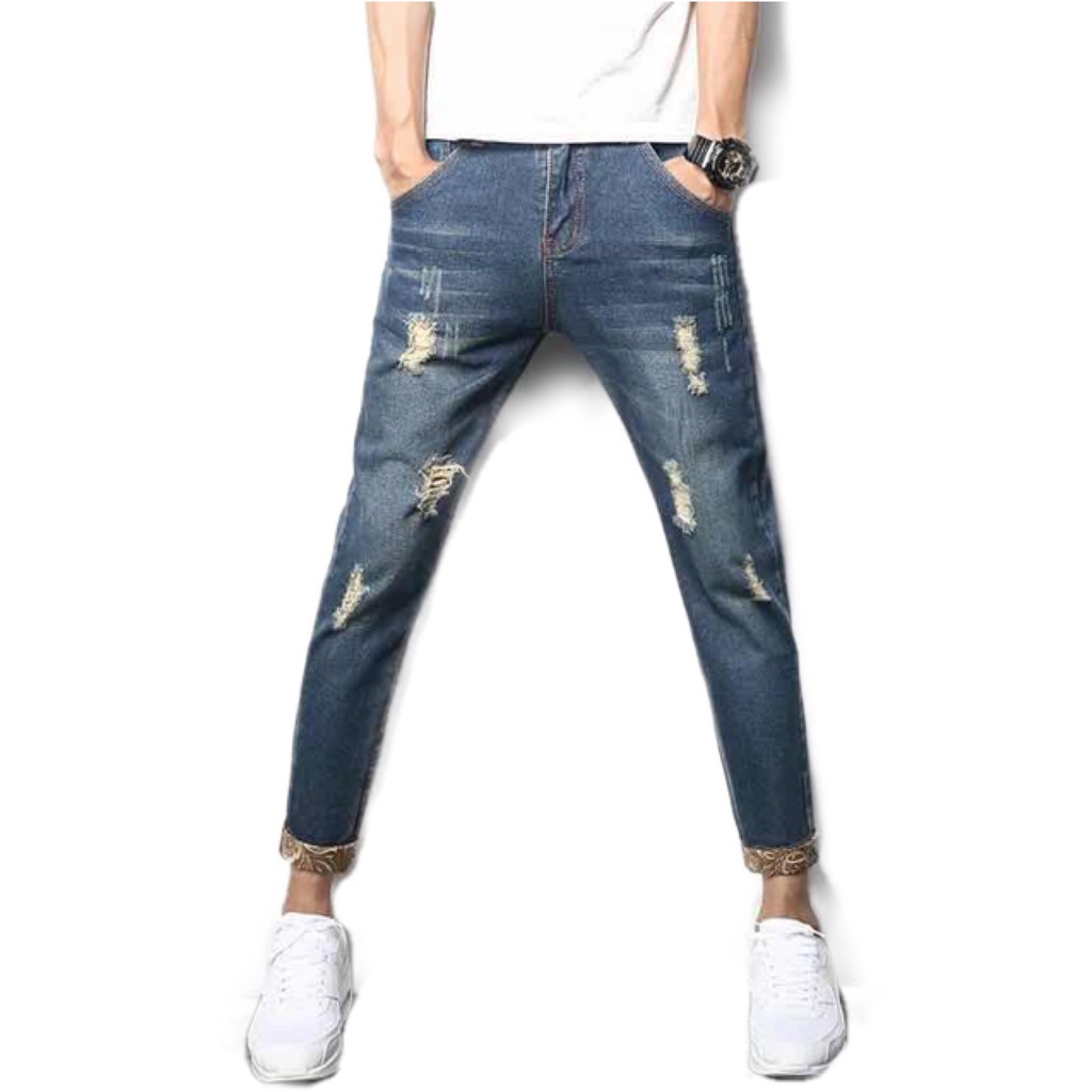 pants for men's Tattered Jeans | Shopee Philippines