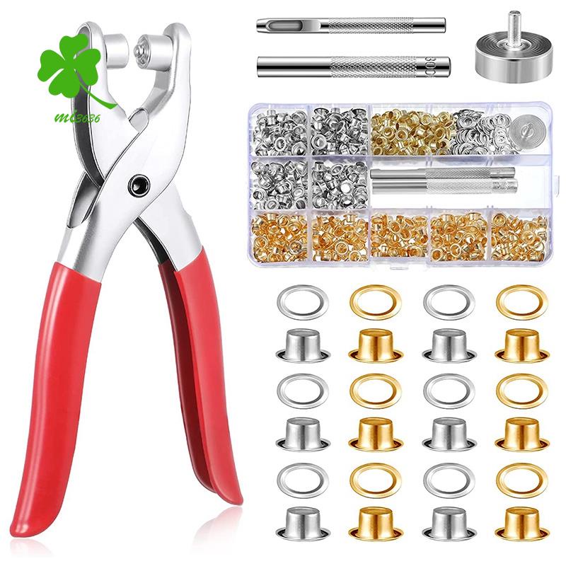 1/4 Inch Grommet Eyelet Plier Set, 400 Metal Eyelets, 3 Pcs Install