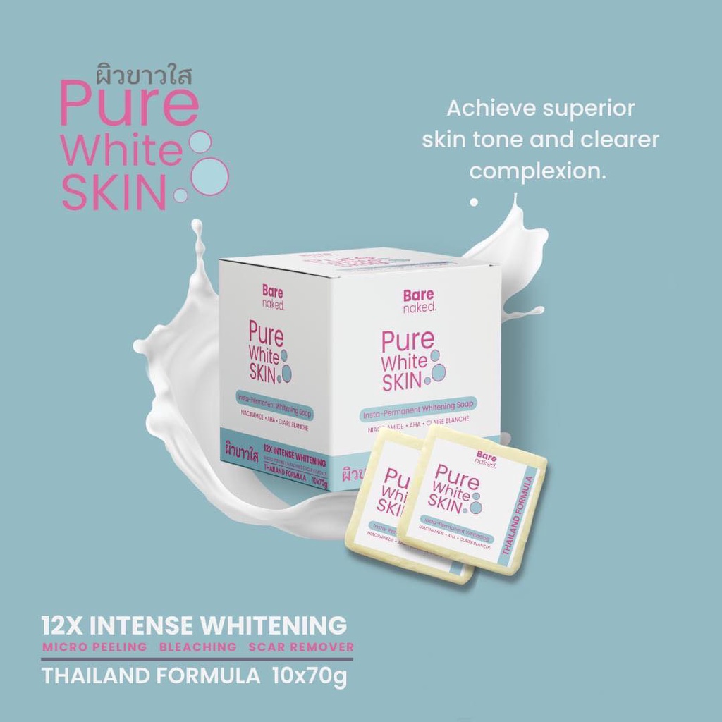 Pure White Skin Soap 12x Intense Whitening Thailand Formula | Shopee ...