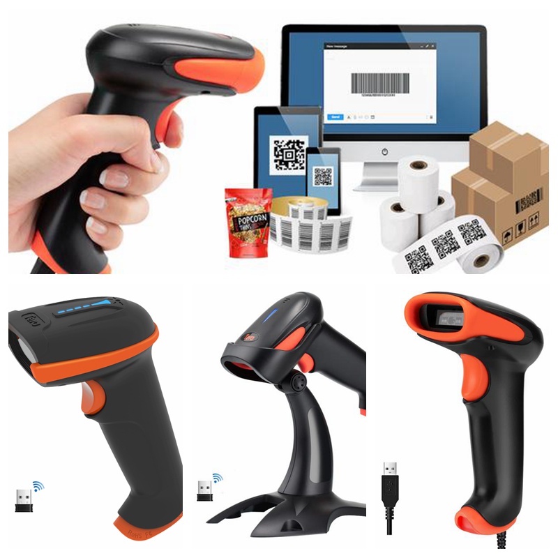 Tera 1D 2D QR Code Scanner with Stand Bluetooth Barcode Scanner