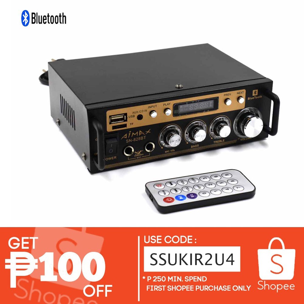 AK828BT Bluetooth Audio Amplifier with Remote Control Shopee Philippines