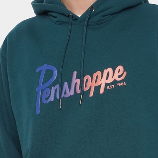 Penshoppe Relaxed Fit Hoodie With Gradient Print For Men (Teal) #3