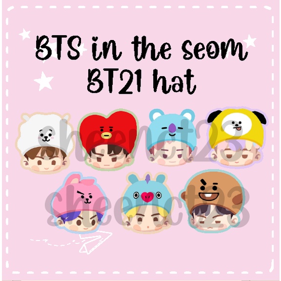 7pcs BTS in the seom with bt21 hat vinyl sticker / sheenct23 | Shopee ...