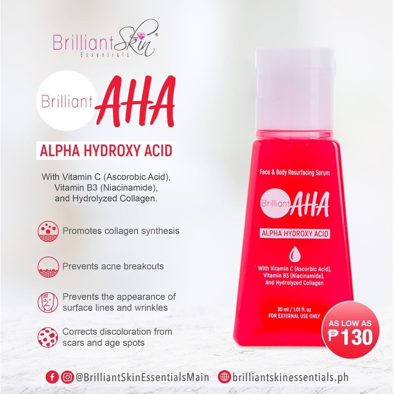 ORIGINAL Brilliant AHA Facial Serum Shopee Philippines