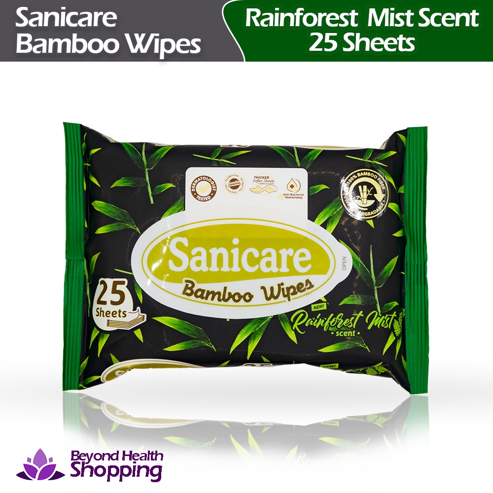 Sanicare Bamboo Wipes Rainforest Mist Scent 25Sheets Shopee Philippines